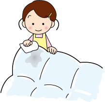 【イメージイラスト】布団のシミ汚れ